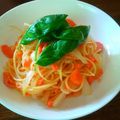 ｼﾞｬﾋﾞｨ's cooksnap of when they made ｽﾓｰｸｻｰﾓﾝと新玉、ｸﾚｿﾝのパスタ.
