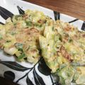 みつばぁち's cooksnap of when they made 超簡単！モチモチネギ焼き～チヂミ風～.
