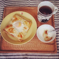 ねこと風船's cooksnap of when they made 半熟卵とろ～り♪焦がしマヨチートースト.