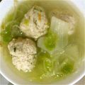 ニャンちゅう23's cooksnap of when they made 肉だんごと春雨の中華スープ.