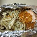 ちょこもこもん's cooksnap of when they made 鮭のホイル蒸し（焼き）胡麻味噌タレ.
