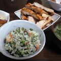 snowk's cooksnap of when they made 肝臓を丈夫に！　春菊とサクラエビご飯☆.