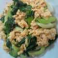 あるくる's cooksnap of when they made チンゲン菜と炒り卵.