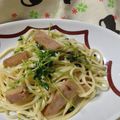 Kーforest's cooksnap of when they made スパムと豆苗のパスタ.