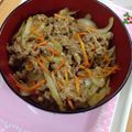 カイぽん's cooksnap of when they made スタミナたっぷり牛ごぼう焼肉丼.