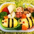 うさぎじるし's cooksnap of when they made ミツバチさんのおにぎり（キャラ弁）♪.