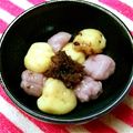 るらちゃん's cooksnap of when they made 2色のいも玉団子のぜんざい.