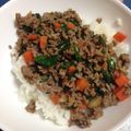 Ryanzu's cooksnap of when they made 男子大好き＊簡単ニラひき肉丼.