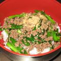 み～ずきん's cooksnap of when they made スタミナ満点☆簡単ニラひき肉丼.