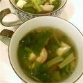 82tarou's cooksnap of when they made 小松菜・ささみ・豆腐の生姜スープ.