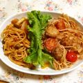 komutatata's cooksnap of when they made ✢お弁当用ミートボールｄｅ簡単パスタ✢.