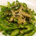 kyoken0424's cooksnap of when they made 五分で♪シャキッと味染みピーマン和え物.