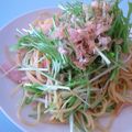 こひよこ's cooksnap of when they made 顆粒だしで簡単味付け♪水菜の醤油パスタ.