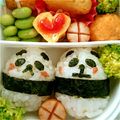 bahu's cooksnap of when they made ＊キャラ弁 *パンダおにぎり*＊.