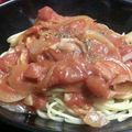 naooon's cooksnap of when they made 絶対美味しい♡秘密のトマトソースパスタ.