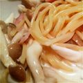 にしに's cooksnap of when they made 簡単♪きのことベーコンのクリームパスタ.