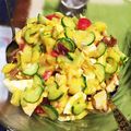 やんつけ's cooksnap of when they made 鳴門金時と鶏むね肉のサラダ すだち風味.