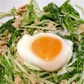 melonpan☆'s cooksnap of when they made 簡単♪温泉卵と水菜のサラダ♪.