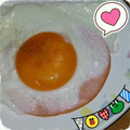 梨の華's cooksnap of when they made 定番ハムエッグ.