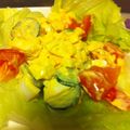 クマたぬき's cooksnap of when they made 朝食 ランチ 胡瓜 トマトの 玉子サラダ.