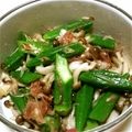 ikue120's cooksnap of when they made オクラ✽しめじ✽みょうがの梅おかか和え.