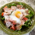 Satoco❋'s cooksnap of when they made 温玉のせ☆生ハムとルッコラのサラダ。.