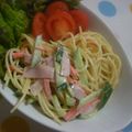 abumix's cooksnap of when they made スパゲティーサラダを胡麻ドレで！.