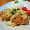 ワインパープル's cooksnap of when they made 秋鮭のハンバーグ♡クリームソース.