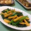 みそじーさん's cooksnap of when they made ごま油風味♪柿と春菊の胡麻和え♪.