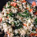 おっち24's cooksnap of when they made わさび菜とほうれん草のチャーハン.