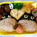 モッチーアヤ's cooksnap of when they made キャラ弁☆秋の栗ちゃんおにぎり弁当♪.