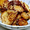 みぃこm's cooksnap of when they made 薩摩芋と蓮根の甘辛炒め.