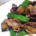 しおかつを's cooksnap of when they made 豚肉、なす、オクラの炒め煮.