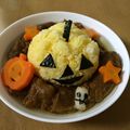 yukky19790515's cooksnap of when they made ハロウィン★カレーに☠ドクロらっきょ.