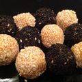 Enchan3's cooksnap of when they made レンジで作る簡単さつまいものごま団子.
