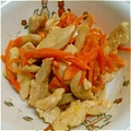 アロマウイング's cooksnap of when they made 人参ササミエリンギのバター醤油マヨ炒め.