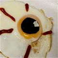 こてたす's cooksnap of when they made ハロウィンの朝食に+*目玉焼き*+.