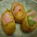 sukennya's cooksnap of when they made かまぼこ入りいなり寿司.