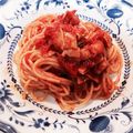 柴犬ラン's cooksnap of when they made トマトとベーコンのうまうまパスタ.