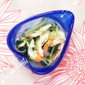 K0A9O0R8U♪'s cooksnap of when they made ☆水菜とちくわと油揚げのおひたし☆.