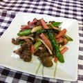 龍青空ママ's cooksnap of when they made アスパラと牛肉のオイスターソース炒め.
