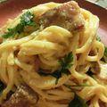 sunita's cooksnap of when they made ローマ風カルボナーラ味噌仕立て.