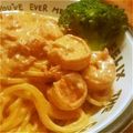 ハチワレねこ's cooksnap of when they made ほたてとエビのトマトクリームパスタ.