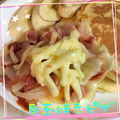 まゆちゃろ's cooksnap of when they made 簡単朝ごはん♫目玉焼きピザ.