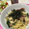 nobu-chan's cooksnap of when they made きのことほうれん草の和風パスタ.