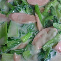 ｺｱﾗ's cooksnap of when they made 魚肉ソーセージと青梗菜のミルク煮.
