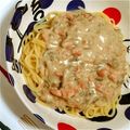 お料理はな's cooksnap of when they made 鮭ときのこのクリームパスタ.