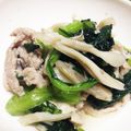 ポコ31's cooksnap of when they made 舞茸と小松菜と豚肉の煮浸し.