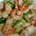テンコちん's cooksnap of when they made えび・ほたて・アスパラのガーリック炒め.