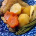 チョミ蔵's cooksnap of when they made 手羽元とじゃがいも、いんげんの煮物.